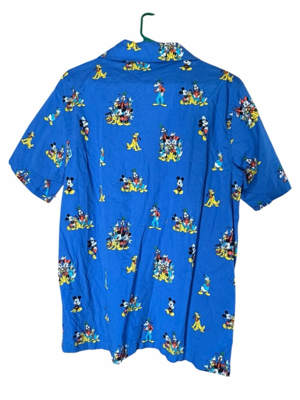 Disney Blue Short-Sleeve Button-Up Shirt with Mickey & Friends Print New - Picture 3 of 7